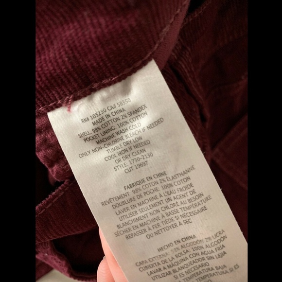 NWT Current/Elliott Kick Corduroy Cropped Pants - Picture 6 of 8